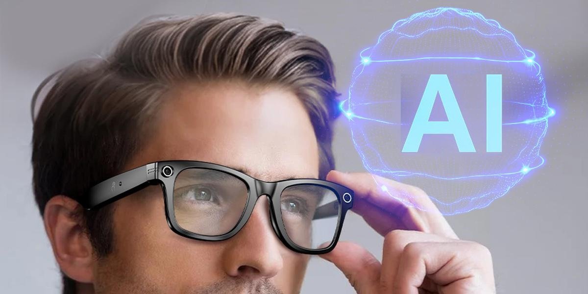 Person using AI smart glasses